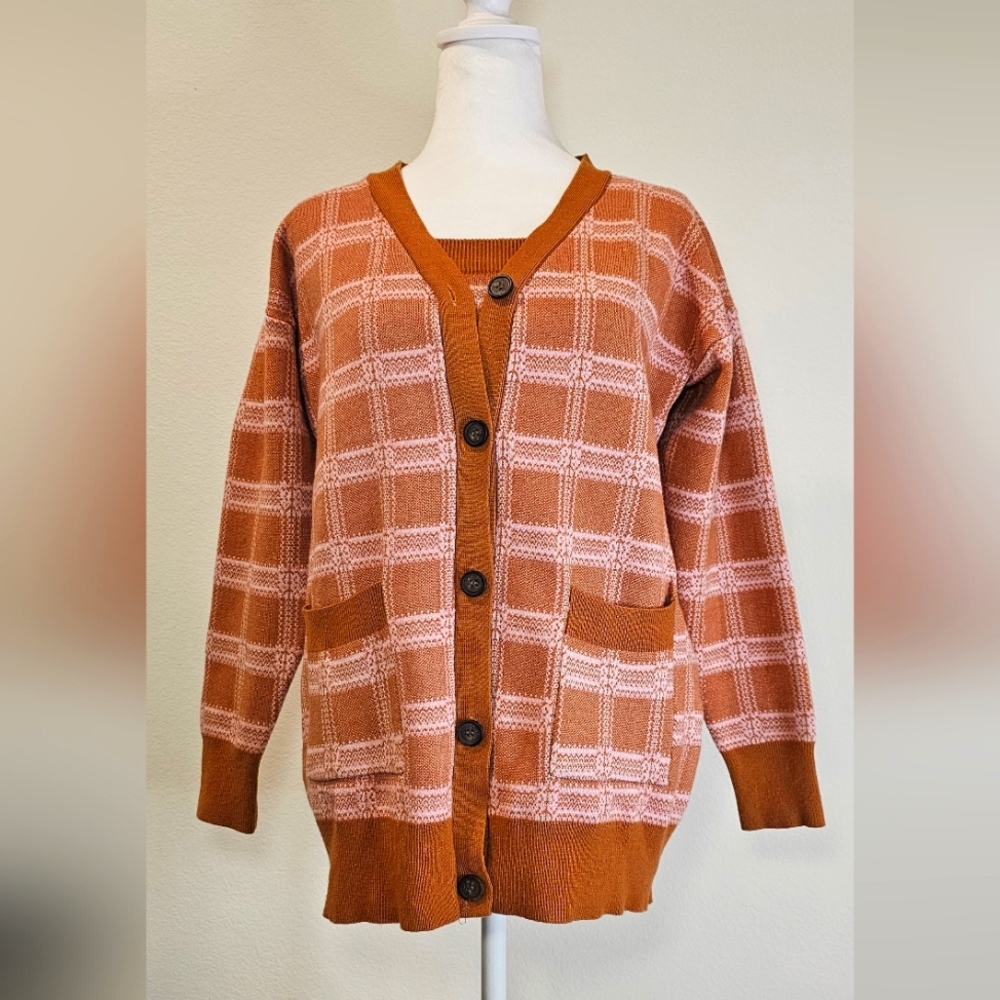 Storets Knitted Crop Top Cardigan and Skirt Set Women's Size S